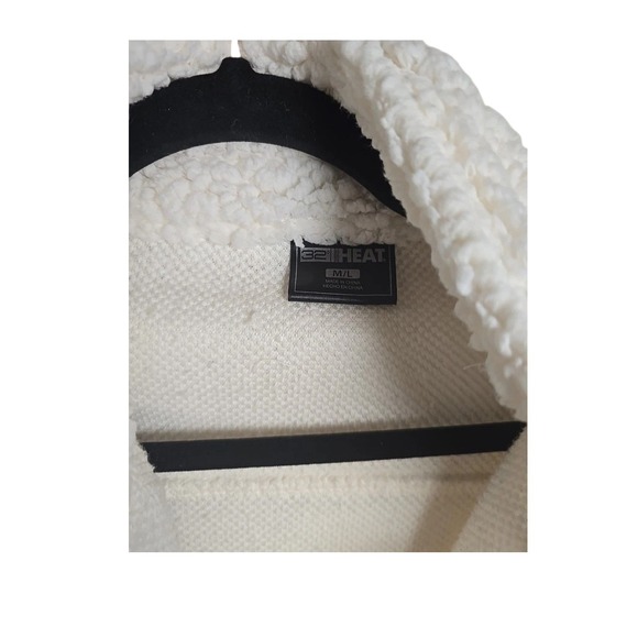 32‎ Degrees Teddy Sherpa Jacket Women's M/L Cozy Fuzzy Button Up Shacket Cream - Picture 4 of 9